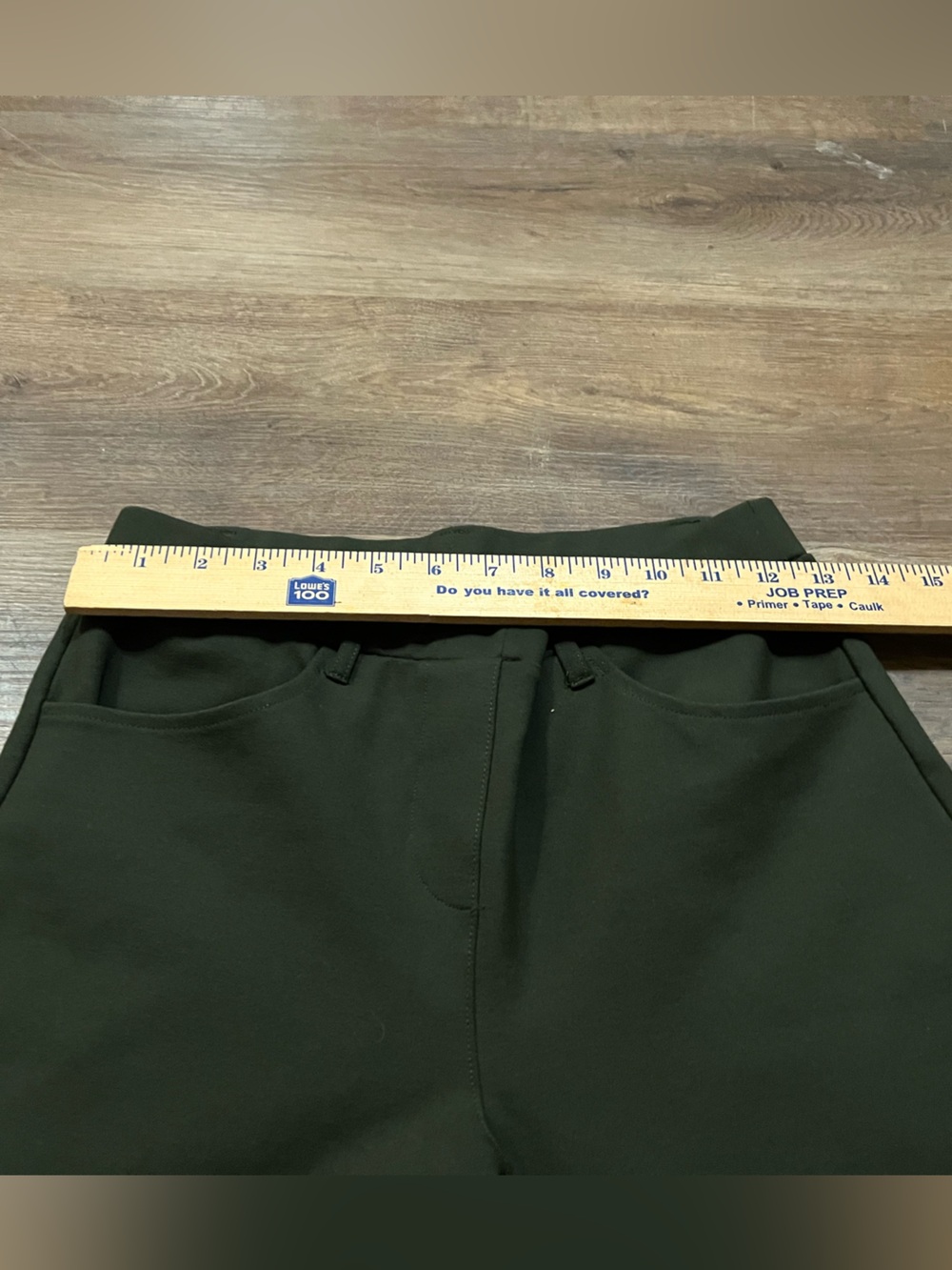 Quince Ultra-Stretch Ponte Straight Leg Pant | Petite Small | Olive - Picture 6 of 7